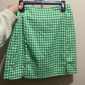 Green & Whit checkered mini skirt